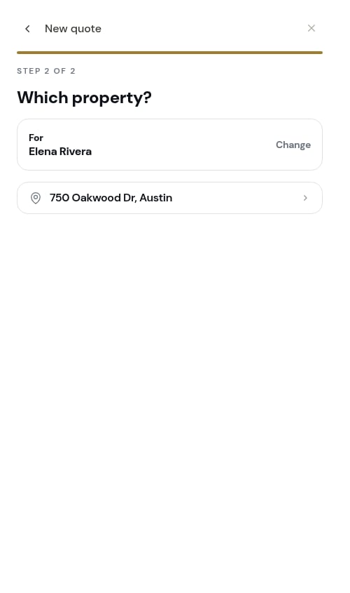 Property step with the customer already known
