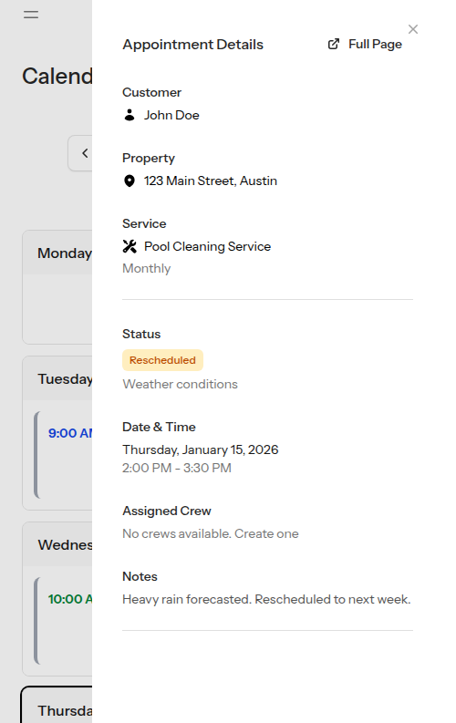 Rescheduled appointment