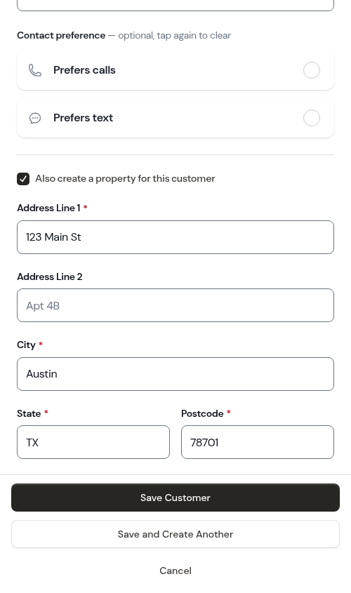 Address Line 1 holding just the street after picking a suggestion