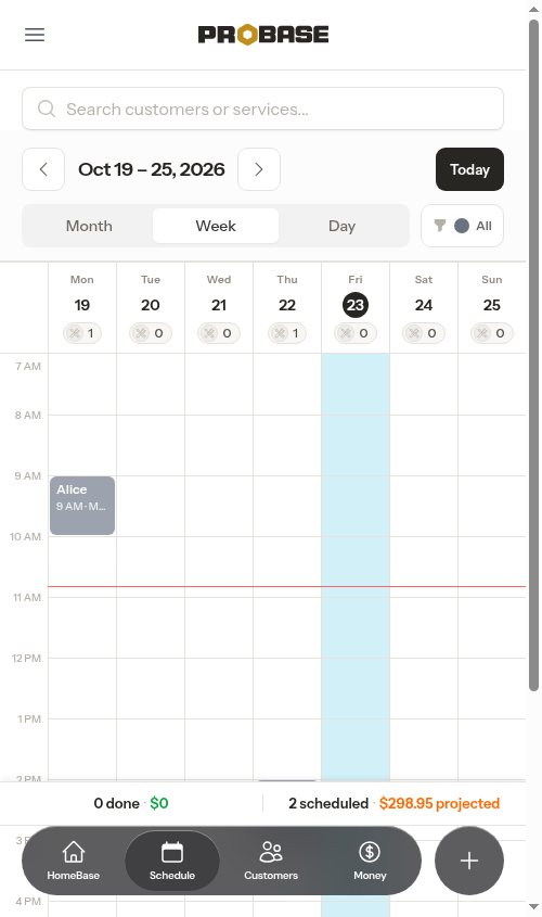 Week time grid