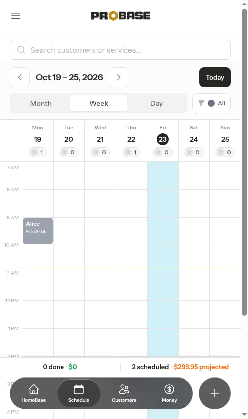 Week time grid