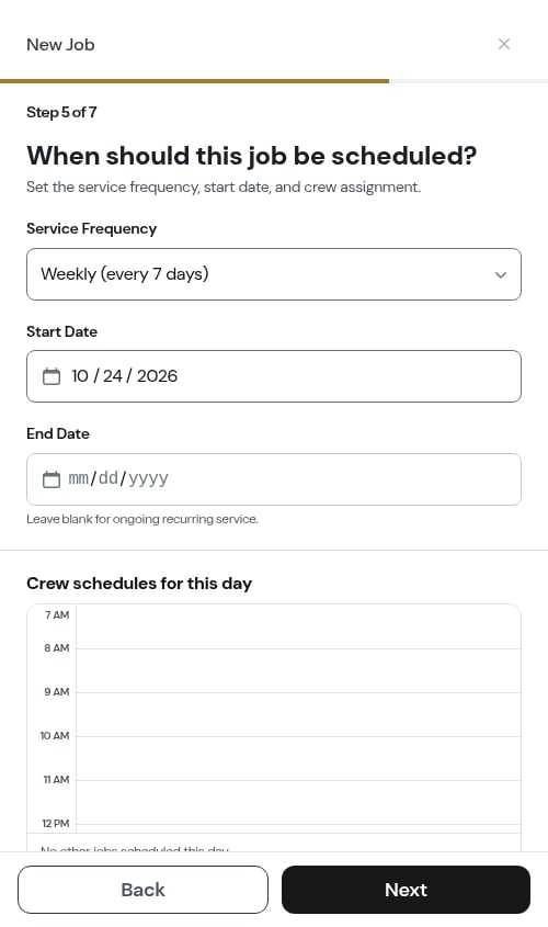 When should this job be scheduled? step