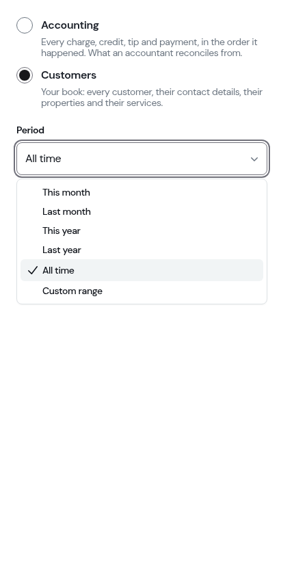The period choices