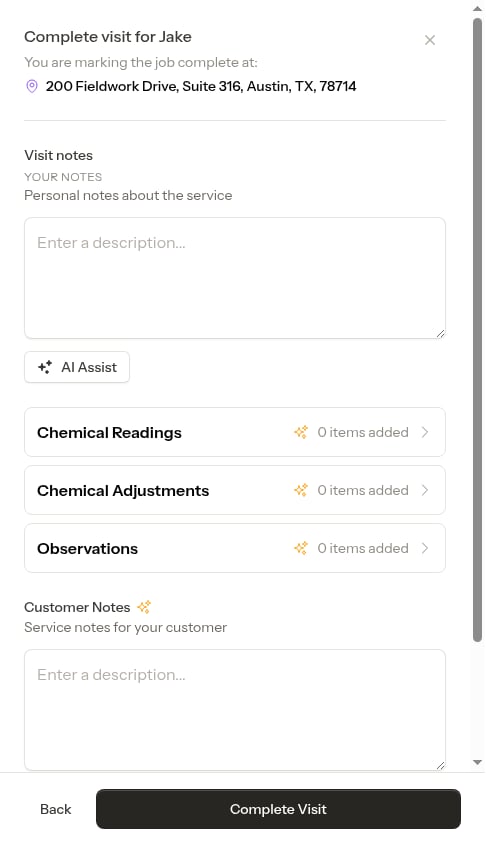 Completion form after the checklist gate