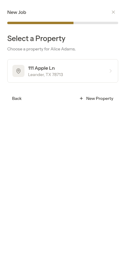 Property step after selecting customer