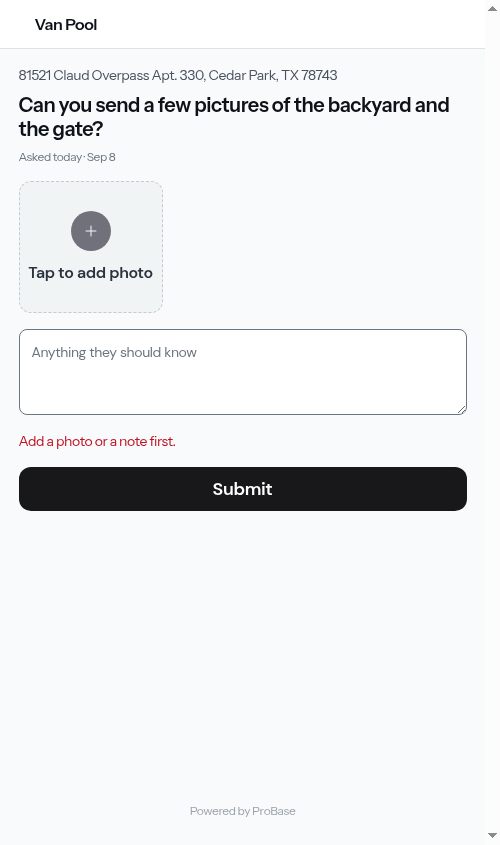 Submitting with nothing added