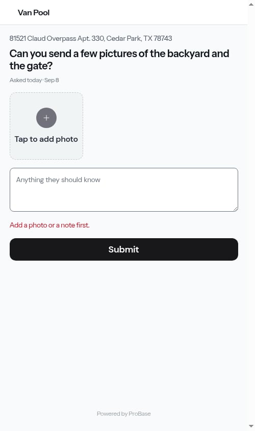 Submitting with nothing added