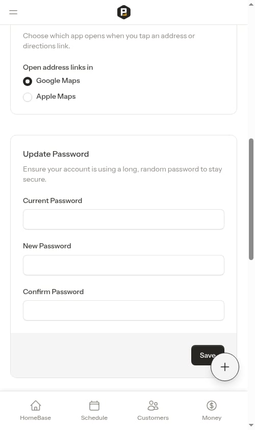 Maps preference set to Google Maps