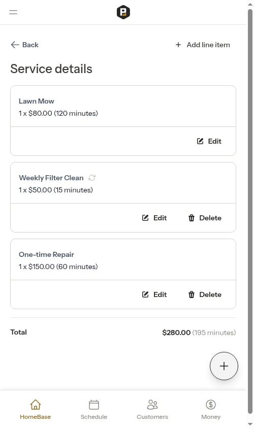 Appointment with recurring items before completion