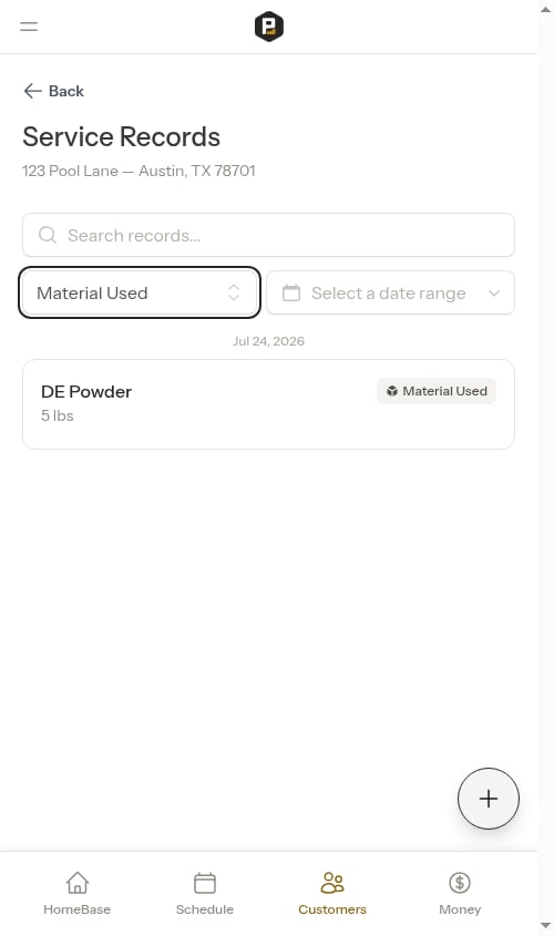 Filter by material