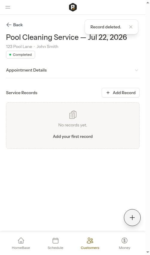 After deleting entry