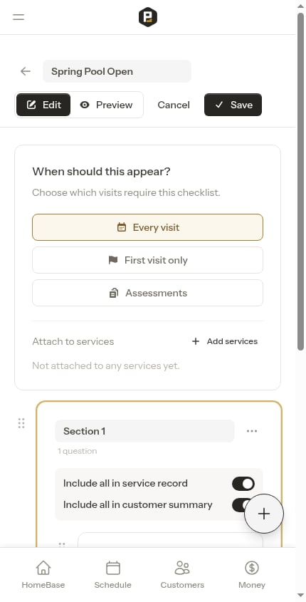 A question card in the builder