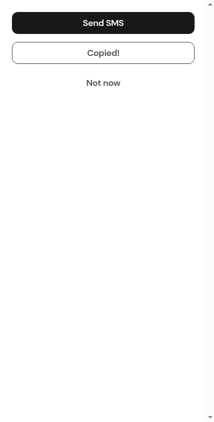 The copy button confirming