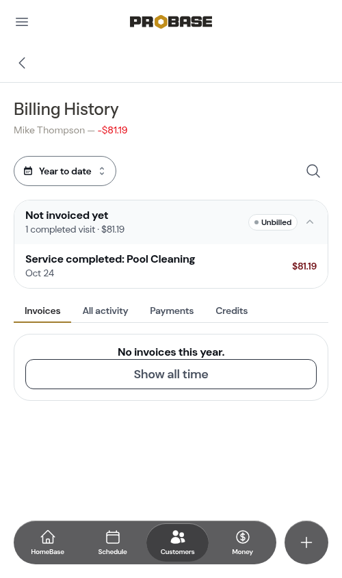 Billing entry created automatically after completion
