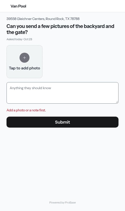 Submitting with nothing added