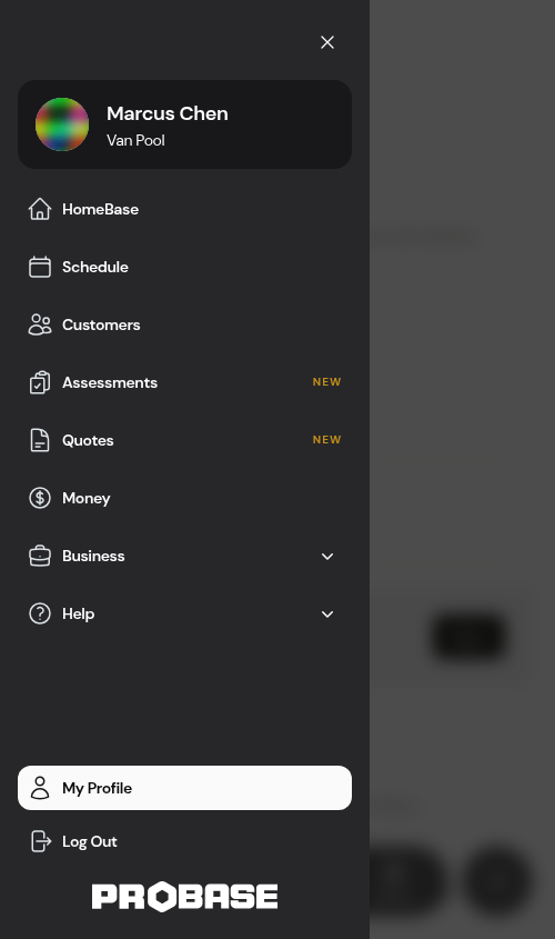 The saved photo in the navigation drawer header