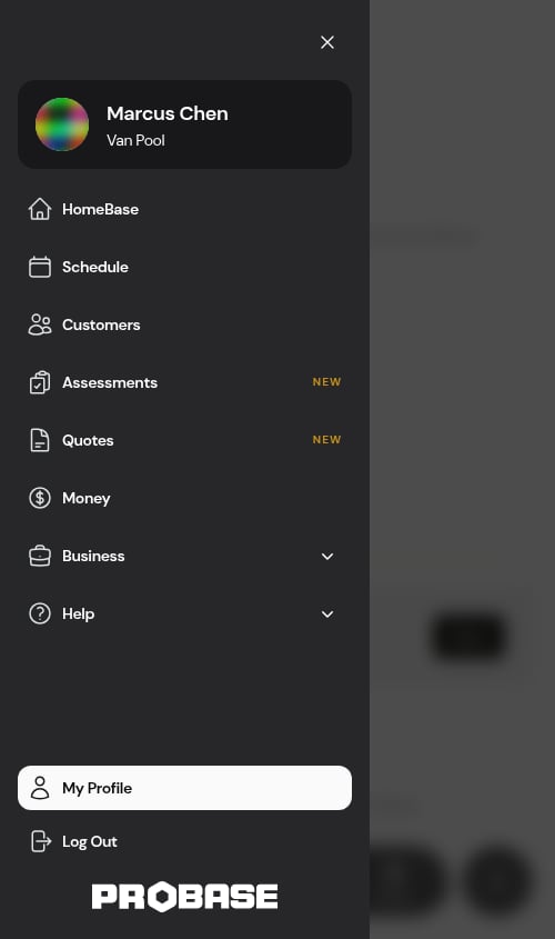 The saved photo in the navigation drawer header