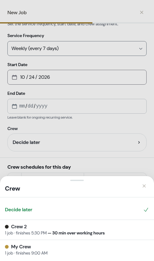 The crew sheet with each crew's load line