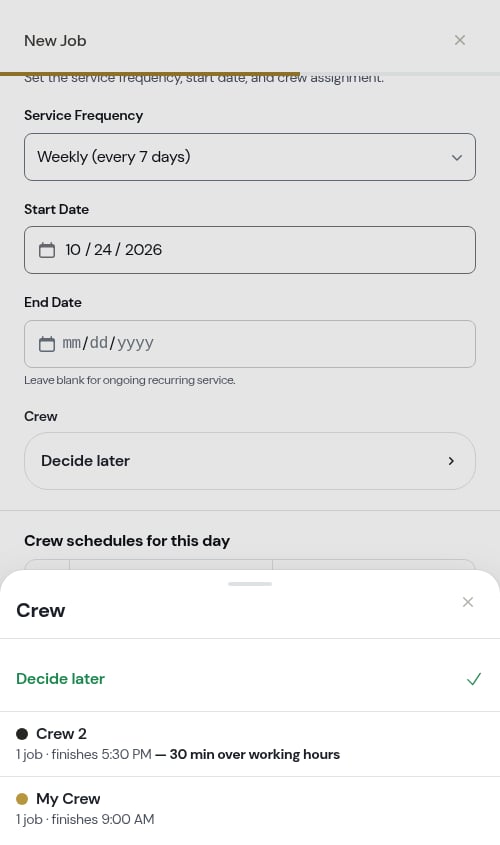 The crew sheet with each crew's load line