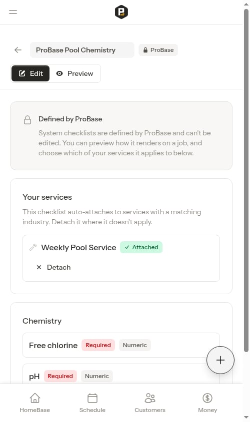 Locked system checklist view