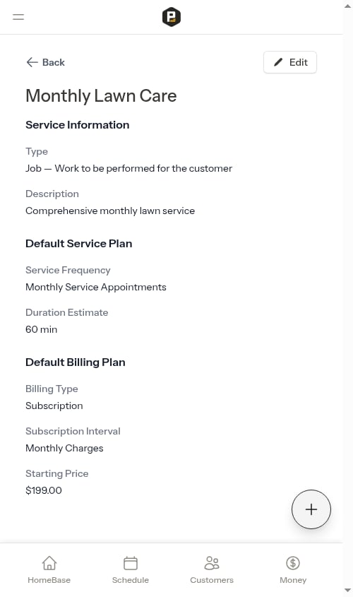Subscription billing service template