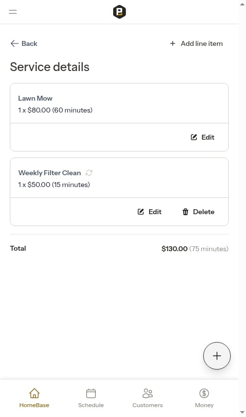 Next appointment automatically has the recurring items