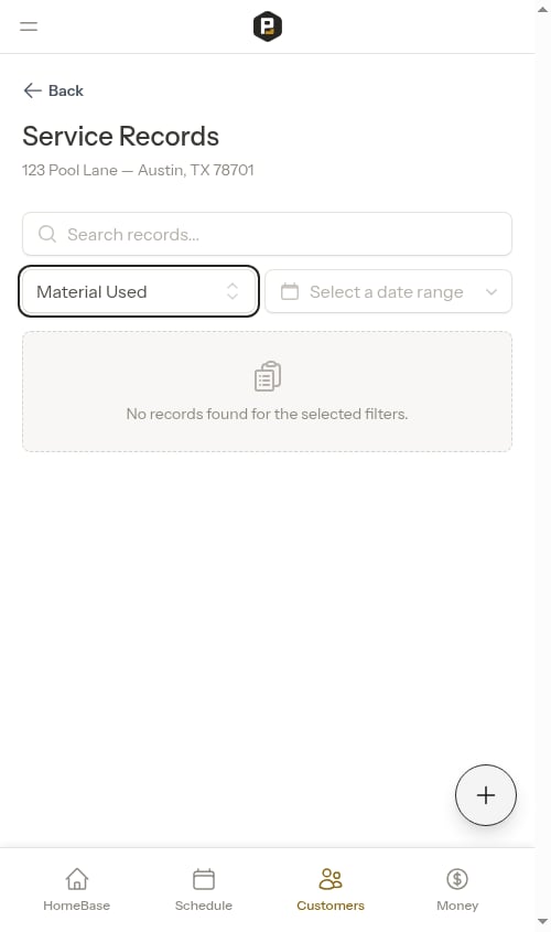 Empty state after filtering