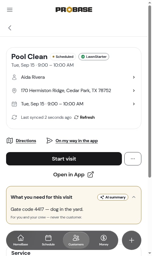 A marketplace visit on the visit page