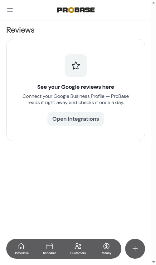 The Reviews page before connecting