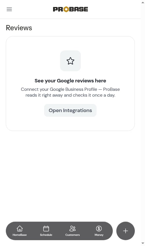 The Reviews page before connecting