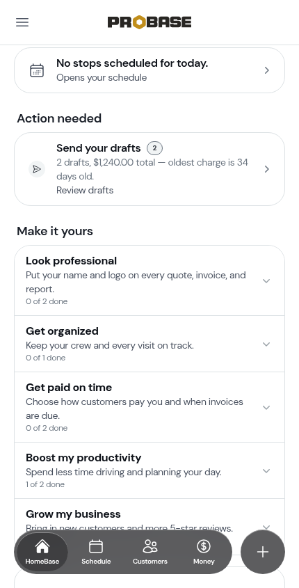 The Send your drafts row in Action needed