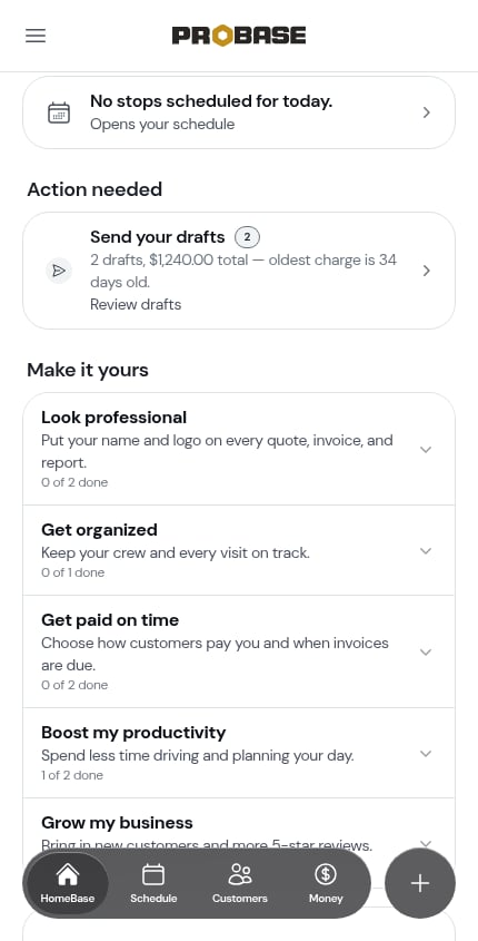 The Send your drafts row in Action needed