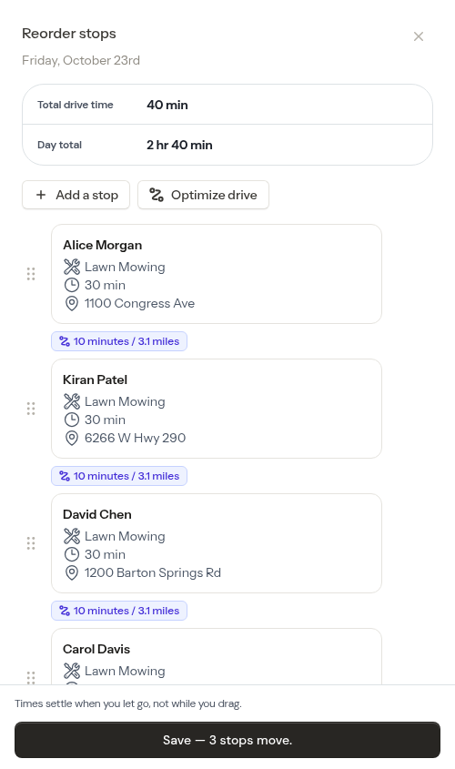 The settled footer naming what Save will do