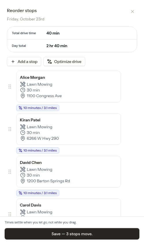 The settled footer naming what Save will do