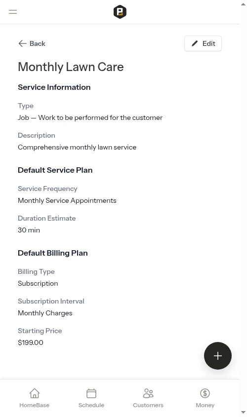 Subscription billing service template