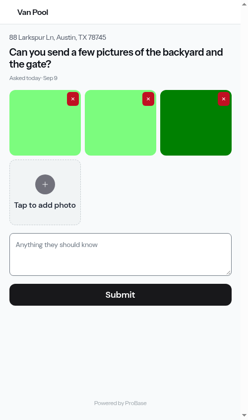 A second pick adds to the photos already staged