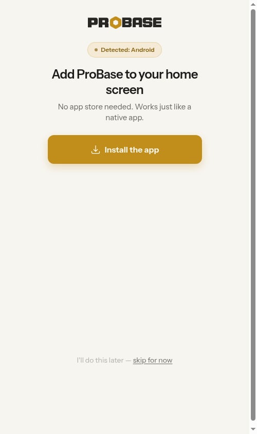 Install step in onboarding