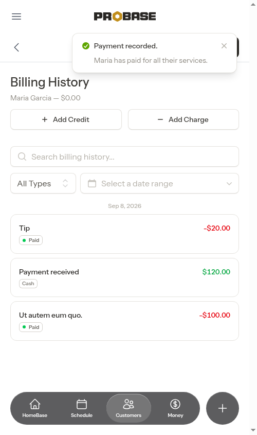 Payment recorded