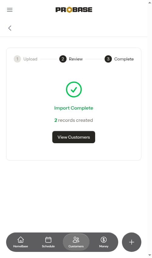 Import Complete summary after the import resumed and finished