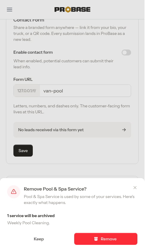 Confirm removing a trade