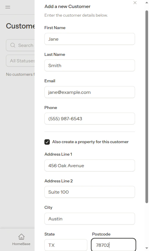 Property form filled