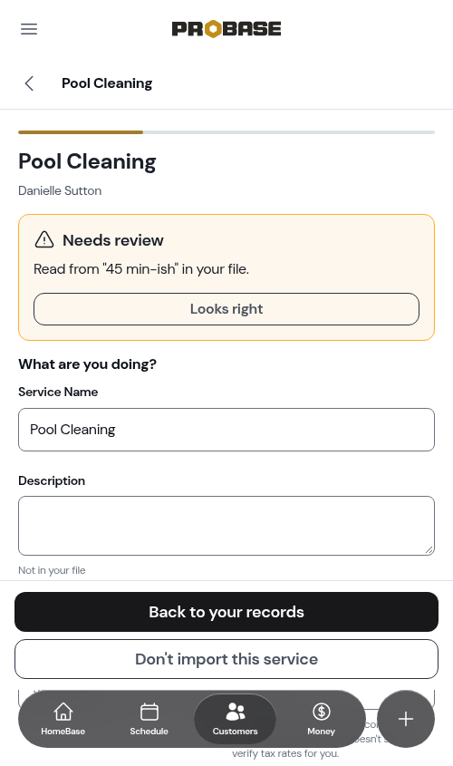 Checking an imported service