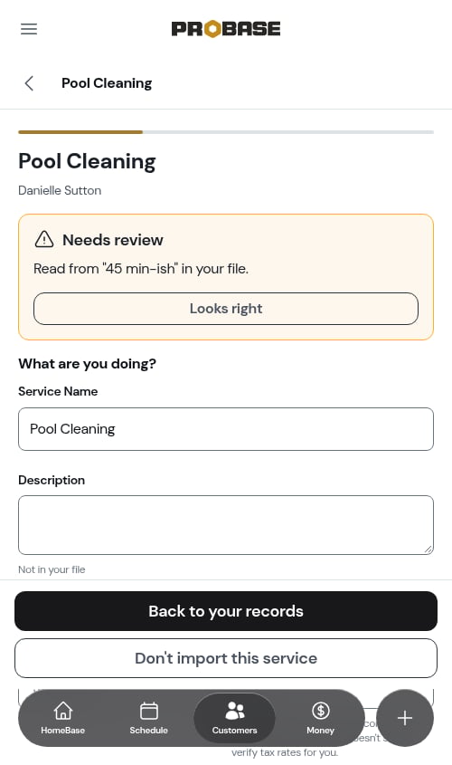 Checking an imported service