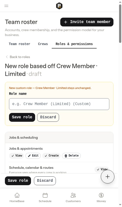 Building a custom role from a built-in one