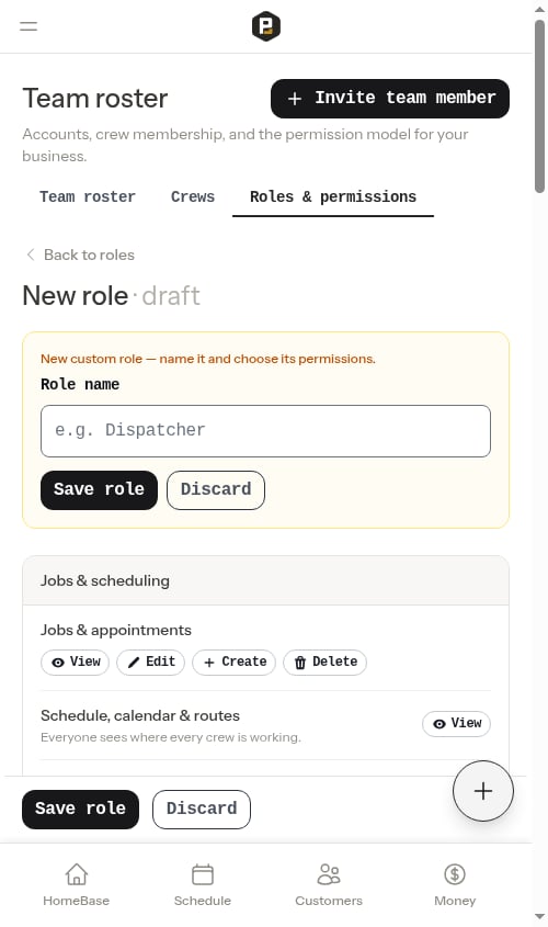 The new-role builder