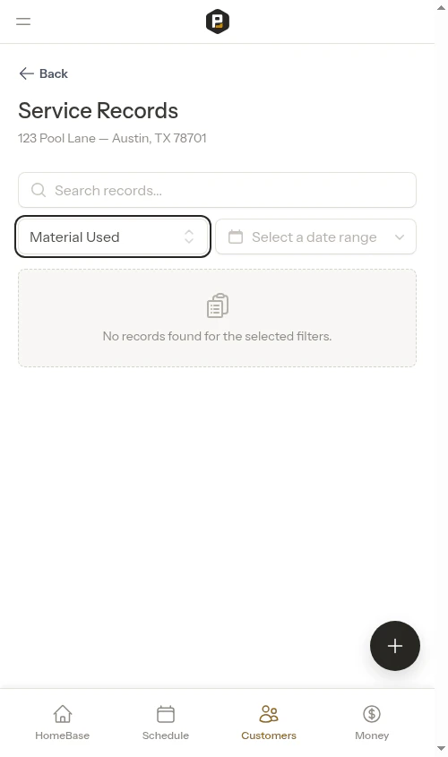 Empty state after filtering