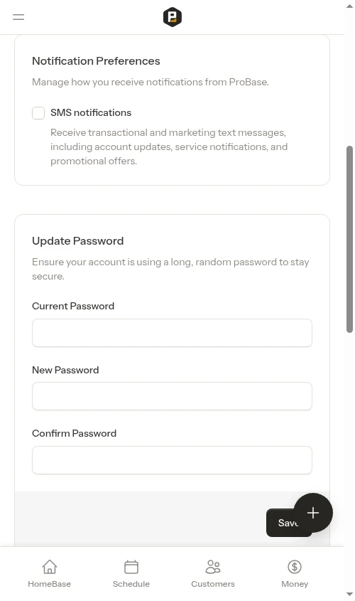 SMS notifications turned off