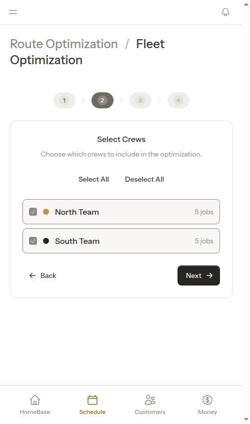 Fleet optimization - select crews