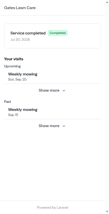 Your visits on the portal home