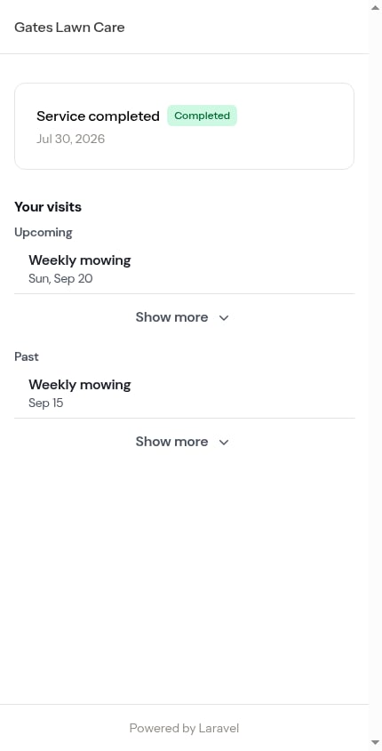 Your visits on the portal home